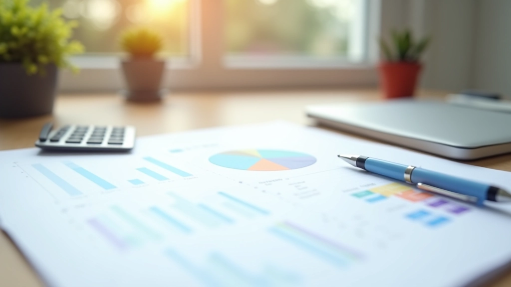 Budget mensuel écrit sur un tableau avec stylo et calculatrice
