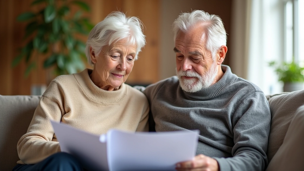 Couple de retraités discutant de leurs finances ensemble